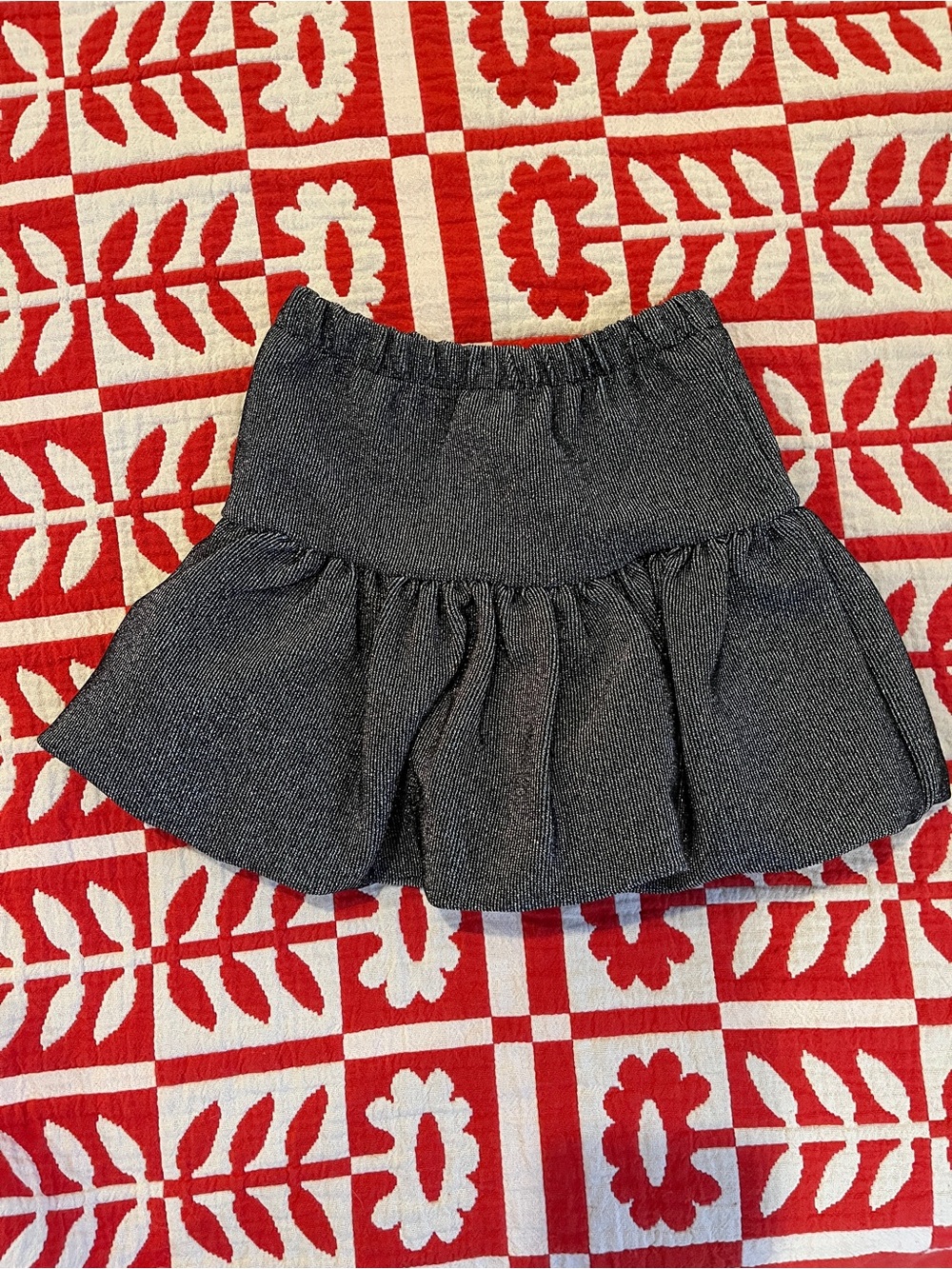 Zara Silver/Black Bubble Ruffle Skirt